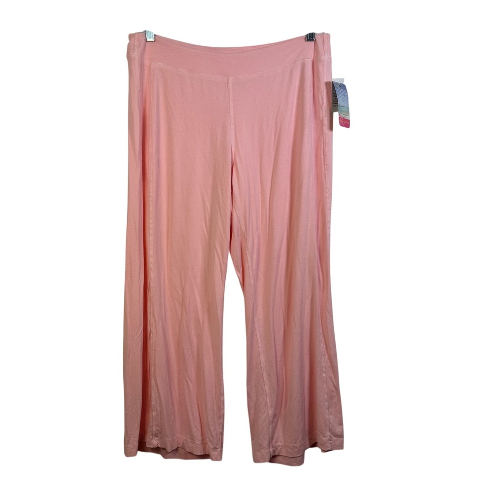 Fresh Produce Swing Capri Pants Blush Pink‎ Wide Leg Cropped Rayon Large NEW